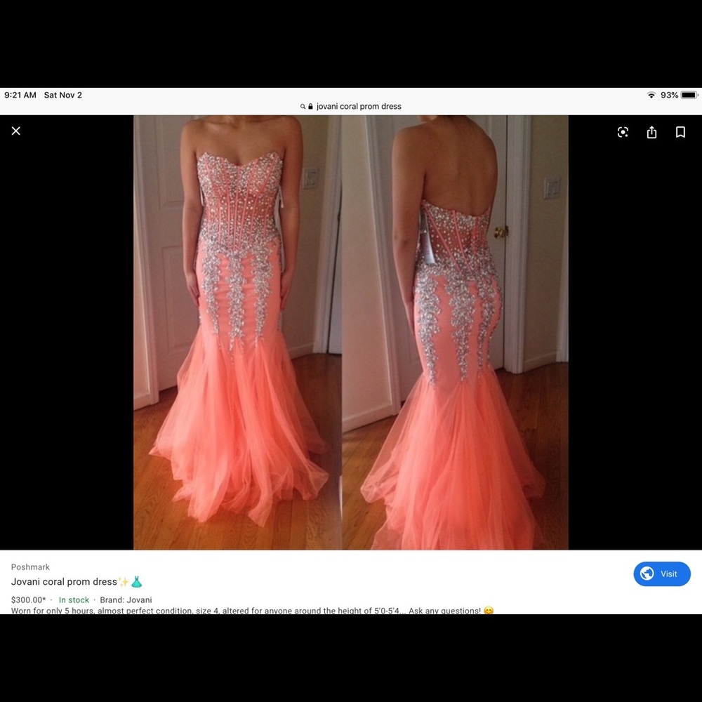 Blush Jovani Mermaid Prom pageant dress size 2
